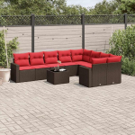 Garten-Sofagarnitur Braun PE-Rattan Ecksofa & Mittelsofa - Modular, UV-best&auml;ndig, 110 kg Tragf&auml;higkeit Model3219444