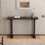 Moderne Konsolentisch aus Massivholz im Neuen Chinesischen Stil, Vintage Flurtisch mit Ablagef&auml;chern, Abgerundete Kanten, Verst&auml;rkte Tischbasis f&uuml;r Flur und Diele(Black,120cm/47.2in)