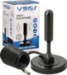 VSG&reg; suure j&otilde;udlusega DVB-T2 antenn / AVK25 Plus / alumiiniumist tahke tuum maksimaalse signaali kvaliteedi tagamiseks / DVB-T2 & DVBT2-HD / digitaalne valmisolek / magnetiline alus ja 5 m kaabel / k&otilde;ikidele DVB-T2 seadmetele / must