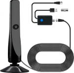 ANJAMI siseruumide teleantenn, 1080P 4K HD digitaalne teleantenn, 290km ulatus, tugi 360&deg; vastuv&otilde;tu, vastuv&otilde;tu, Freeview koos signaali v&otilde;imendajaga, 3.5m antennikaabel k&otilde;igile kohalikele HDTV-dele