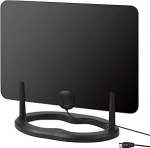 August DTA455 DVB-T/DVB-T2 HD antenn 1080p digitaalne teleantenn 5dBi tugevam siseantenn k&otilde;rge ulatusega aluse/liimiplaat 3 m kaabli jaoks televisioonile ja k&otilde;igile DVB-T2 seadmetele siseruumides ja v&auml;listingimustes