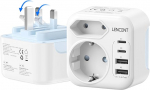 LENCENT Kokkupandav adapter Inglismaa Saksamaa pistik reisiadapter UK Plug Adapter USB-C pistikupesa adapter Inglismaa reisipistik t&uuml;&uuml;p G Suurbritannia &Scaron;otimaa Iirimaa Dubai Maldiivid Malta
