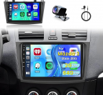 Inefala Upgrade 9-tolline puuteekraaniga autoraadio, 2 DIN Android 13 raadio Mazda 3 2009-2013, 2G+64G, traadita Carplay & Android Car, GPS/WiFi/BT/USB/RDS/FM, mikrofon, tahavaatekaamera