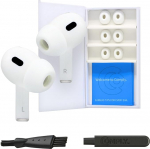 Comply Premium Foam k&otilde;rvaklapid, mis &uuml;hilduvad Apple AirPods Pro Gen 1 & 2. suurusega M, uus 2025 versioon koos demonteerimis- ja puhastust&ouml;&ouml;riistaga, valge, 3 paari, valmistatud USAs