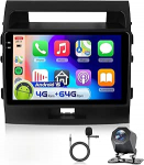 4G 64G VECHTEL 10.1-tolline Bluetooth autoraadio Toyota Land Cruiser 200 2007-2015 Carplay Android auto, Android 15, DSP EQ, WiFi GPS, Mirror Link, RDS/FM raadio 2 DIN koos AHD tagurduskaameraga