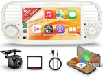 Rimoody 8 Core 6G+128G Android Autoradio f&uuml;r Fiat 500 2007-2015 7 Zoll Touchscreen Wireless Carplay Radio mit Android Auto Navi GPS WiFi Mirror Link Bluetooth FM/RDS/EQ Lenkradsteuerung R&uuml;ckfahrkamera