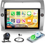 4G + 64G Android Autoradio Citro&euml;n C4 2004-2009 2008-2011 9-tolline juhtmevaba Carplay autoraadio koos Androidi autonavigatsiooniga GPS WiFi peeglilink Bluetooth FM/RDS/EQ roolijuhtimine tagumine vaade
