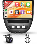 8 s&uuml;damikud 6+128G Android autoraadio Peugeot 107 / Citroen C1 / Toyota Aygo 2004-2014 10.1-tolline traadita Carplay raadio Android auto peeglilink Bluetooth FM/RDS/EQ/DSP WiFi GPS navigatsiooniga tagurdamine