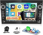 4+64G Android 15 Autoradio f&uuml;r Opel Corsa Astra Antara Vectra Zafira Meriva Signum mit Carplay Android Auto, 7 Zoll AutoRadio(schwarz) Incell Touchscreen GPS BT EQ WiFi RDS FM SWC MIC Tagfahrkamera