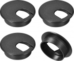 hankimise kaart Kaabli augu kate 50mm ABS laua kaabli augu kate Kaabel Grommet augu kate kontori arvuti laua juhtme korraldaja must 4 Pack