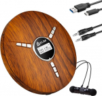 KLIM Discman kaasaskantav CD-m&auml;ngija sisseehitatud akuga - koos KLIM Fusion k&otilde;rvaklappidega Kompaktne mini kaasaskantav CD-m&auml;ngija, &uuml;hildub CD-R, CD-RW ja MP3 plaatidega - Discman CD-m&auml;ngija - puit