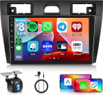 [6G + 128G] Hodozzy 8-tuumaline Android autoraadio Ford Fiesta 2006-2011 koos Bluetooth Navi, 9-tolline puuteekraaniga autoraadio traadita Carplay Android autoga, WiFi USB DSP FM/RDS raadio + kaamera