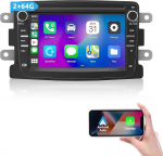 ESSGOO 2+64G juhtmevaba CarPlay ja Android autoraadio Renault Dacia Duster Dokkerile 7-tollise HD IPS puuteekraaniga Android14 Bluetooth raadio FM RDS GPS WiFi