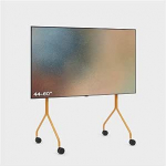 Pedestal Moon Rollin' TV Stand koos ratastega telerite jaoks 44-60 tolli | TV Stand & TV Cart | TV Stand Rollable | TV Stand Rollin' TV Floor Stand for Living Room | TV Riser (kollane)