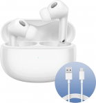Xiaomi Buds 3T ProGloss White + USB-C kaabel 1m White, juhtmevabad k&otilde;rvaklapid sisseehitatud USB-C kaabliga, 1m, Bluetooth 5.2 &uuml;hendus, m&uuml;ravastase v&otilde;imekusega