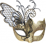 Gold Butterfly Rhinestone Metal Veneetsia naiste mask maskeerimine / Mardi Gras Party / seksikas kost&uuml;&uuml;m ball / pulmad