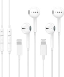 Kabelgebundene iPhone-Ohrh&ouml;rer, kompatibel mit iPhone 14/13/12/11/8/7/X/Pro/Pro/Pro Max iPad, Apple-MFi-zertifizierte In-Ear-Kopfh&ouml;rer, Lightning-Kopfh&ouml;rer, Wei&szlig;, 2 St&uuml;ck