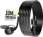 V&auml;litingimustes kasutatav pikenduskaabel, 10 m kummikaabel kaitsva kontaktpistikuga, v&auml;liskabeli kaitsekork, 16 A/250 V, must, H05RR-F 3G 1,5 mm&sup2;, IP44