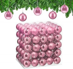 Relaxdays j&otilde;ulukujukate komplekt 100, j&otilde;ulukaunistus, matt ja l&auml;ikiv, j&otilde;ulukuusekujukate l&auml;bim&otilde;&otilde;t 6 cm, j&otilde;ulukuusekaunistus, roosa