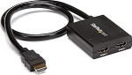 StarTech. com ST122H D4KU - 4 K HDMI 2-portiline videojagur 1x2 HDMI jagur, mis t&ouml;&ouml;tab USB v&otilde;i toiteadapteri abil 4 K 30Hz