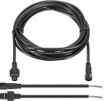 PATIKIL 16,4 jalga 2-pin pikenduskaabel, 18AWG veekindel IP67 pikenduskaabel koos 7,87-tollise pistiku komplektiga paadi, auto, veoauto, siseruumide / v&auml;listingimustes asuva p&auml;ikesepaneeli valguse jaoks, musta v&auml;rvi