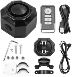 WANGCL Bike Alarm koos kaugjuhtimispuldiga, USB laetav juhtmeta vargusvastane vibratsioonih&auml;ire, 110 dB helitugevus mootorratta, mobiilsuse, roller, haagissuvila jaoks