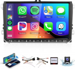 2G + 64G autoraadio Android 15 VW Golf 5 6 Passat Jetta Caddy EOS T5 Tiguan Touran CC Polo 9-tolline HD puuteekraaniga autoraadio traadita Carplay Android GPS Wi-Fi USB Bluetooth FM RDS tagurdamine