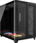 CORSAIR AIR 5400 LX-R RGB iCUE LINK kolmekambriline Mid-Tower arvutikapp - 3x eelpaigaldatud Reverse Rotor LX-R RGB ventilaatorid, &otilde;hukanalid tugevaks jahutuseks, p&ouml;&ouml;rd emaplaadi tugi - must