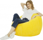 Corduroy Bean Bag Cover, Washable Soft Bean Bag Cover (without filler) for Kids, Teenagers, Boys and Girls (XXL, 120 x 120 cm, Yellow)