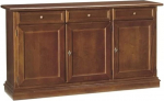 Mar.c.a. Design - Sideboard for Living Room, Poplar Wood, Dark Walnut Colour, Art Sideboard, Living Room Cabinet with 3 Doors, Made in Italy