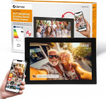 Denver Digitaler Bilderrahmen 10,1 Zoll mit WLAN - Frameo Digital Photo Frame mit Touchscreen & 16 GB Speicher - Elektrischer Fotorahmen mit App-Steuerung, USB & microSD, Schwarz