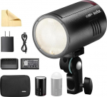 Godox Flash AD100Pro Kit Strobe Light Photography, 100Ws 2.4G Wireless HSS 1/8000s Outdoor Flash Light, 2600 mAh Battery 0.01-1.5s Recycling, 360 Full Power Flashesg TTL/M Functions with AK-R1 (Black)