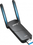 AXE5400 WLAN Stick PC WiFi 6 USB WLAN adapter PC Tri-Band 6GHz/5GHz/2.4G 2 x 6dBi antenniga, OFDMA/MU-MIMO, WPA3 turvalisus, sisseehitatud draiver, WiFi dongle &uuml;hildub Windows 11/10-ga
