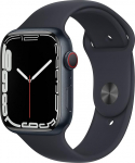 Apple Watch Series 7 (GPS + mobiilside, 45 mm) alumiiniumist korpus Midnight koos Midnight spordirihmaga (uuenenud)