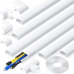 6 x L400 mm isekleepuv kaablikanal Valge PVC kaablikanal TV kaablikate arvutite kaablite varjamiseks kodus v&otilde;i kontoris - laius 30 mm, k&otilde;rgus 17 mm