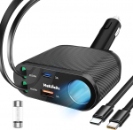 5-in-1 autolaadija, 180 W sigaretis&uuml;&uuml;taja USB C kiirlaadimise pesa vahetatava kaitsmega, kahekordne C-t&uuml;&uuml;pi sisset&otilde;mmatav kaabel iPhone 17 16 16 15 14 Pro Max Plus iPad Galaxy auto tarvikud