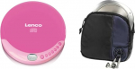 Lenco CD-011 Kaasaskantav CD m&auml;ngija Walkman - Diskman - CD Walkman - Pink & Hama CD m&auml;ngija &uuml;mbris Discmanile ja 3 CD-le (kaabli v&auml;ljundi ja v&ouml;&ouml;silmusega) Must/sinine