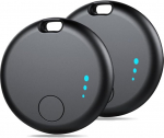 Smart Bluetooth Tracker Item Finder 2 Pack, Locator Tracker v&otilde;tmete, pagasi, kottide, rahakottide, seljakottide jaoks, &uuml;hildub iOS-iga, IP67 veekindel (must)