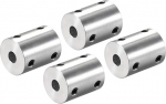 sourcing map 6mm to 8mm Bore Rigid Coupling Kit Screw L25 x D20 Aluminum Alloy Shaft Coupling Connector Motor Accessories 4pcs