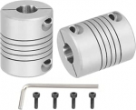 hankekaart Flexible Kupplungen, 5 mm kuni 10 mm, Gelenkverbinder aus Aluminiumlegierung, flexible Wellenkupplungen, Motorkupplung mit Schraubenschl&uuml;ssel f&uuml;r 3D-Drucker, CNC-Maschinen, DIY-Encoder D25