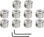 sourcing map Bore 3 mm Shaft Collar 11 mm OD 8 mm Thick Carbon Steel Chassis Stopper Wheel Collar with Set Screw & 2 Hex Keys for Machine Tool Industry (Black, Pack of 10)