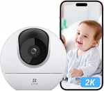 EZVIZ 2K WLAN siseruumide valvekaamera, 360&deg; WiFi kaamera isiku tuvastamise, auto j&auml;lgimise ja v&auml;rvilise &ouml;&ouml;n&auml;gemisega, lemmikloomakaamera koos rakenduse ja 2-suunalise heliga, Alexa, C6c 3MP