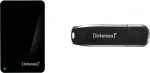 Intenso Memory Case 500 GB v&auml;line k&otilde;vaketas (6,35 cm (2,5 tolli) 5400 rpm, 8 MB vahem&auml;lu, USB 3.2) Must & Speed Line, 64 GB Memory Stick, USB Stick 3.2 Gen 1x1, must