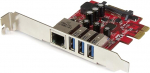 StarTech. com 3-portiline PCI Express USB 3.0 kaart Gigabit Ethernetiga - Kolmekordne PCIe USB-liidesekaart GbE-&uuml;hendusega