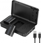 JYJZPB NP-FW50 asendusaku (2 x 1300 mAh) ja USB-laadija SD-kaardi pesaga Sony Alpha A6000 A6300 A6400 A6500 ZV-E10 A7 A7 A7 II A7R II A7SII A5000 A5100 NEX kaamerale