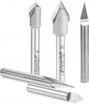 Amana Tool AMS-159 5-komplektiline tahke k&otilde;vasulamist ja k&otilde;vasulamist otsaga 18, 30, 45, 60 ja 90&deg; V-G
