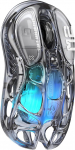 GravaStar Mercury M2 Transparent - Juhtmevaba m&auml;nguhiir, 26,000 DPI, 79g &uuml;likerge, PAW3395, 5 RGB režiimi, 5 nuppu, Tri-Mode (2.4GHz/Bluetooth/kaabel) PC & Mac'ile - L&auml;bipaistev must
