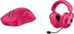Logitech G PRO X SUPERLIGHT 2 DEX LIGHTSPEED traadita m&auml;nguhiir, 32K DPI andur ja USB-C laadimisfunktsioon + PRO X 2 LIGHTSPEED traadita m&auml;nguh&auml;&auml;l, eemaldatav mikrofon, 50 mm grafeen, Magenta v&auml;rvi
