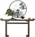 Massiver Holz Konsolentisch Im Vintage Stil, Eleganter Flurtisch f&uuml;r Wohnzimmer Und Meditationsraum(Multi-Colored,39.3in/100cm)