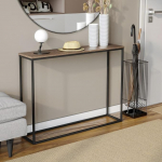 URBNLIVING puidust konsoollaud metallist jalgadega (tume rustikaalne tamm)